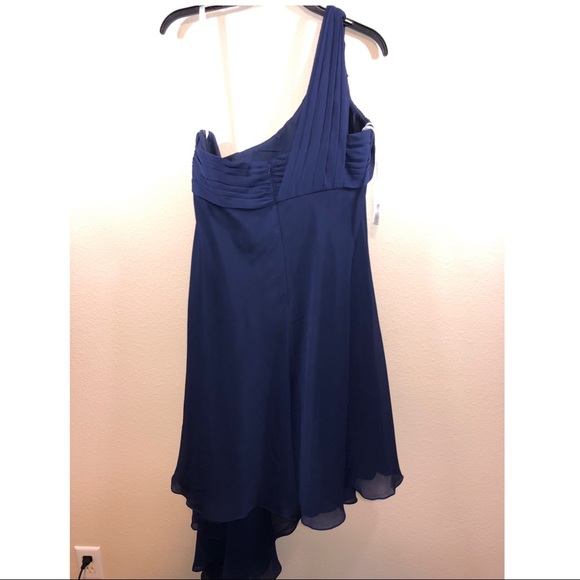 DAVID'S BRIDAL Short One Shoulder Chiffon Dress - Picture 3 of 5